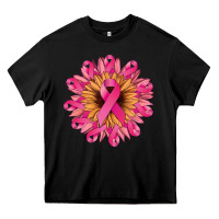 Black cancer ribbon sunflower Heavy Core Tee - NancyCooperArtShop