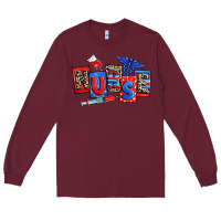 Burgundy usa nurse Long Sleeve Tee - RanaPortraitStore