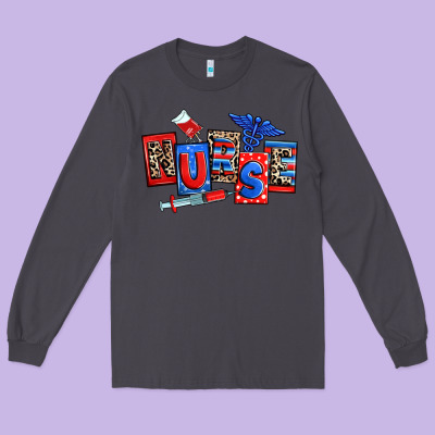 Usa Nurse Long Sleeve Tee Designed By Ranaportraitstore