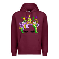 Burgundy unicorn mardi gras olivia Premium Hoodie - OliviaCreatesArt