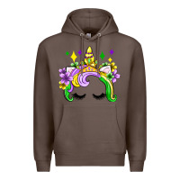 Coffee unicorn mardi gras olivia Premium Hoodie - OliviaCreatesArt