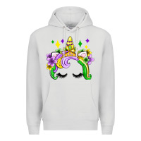 Dove Grey unicorn mardi gras olivia Premium Hoodie - OliviaCreatesArt