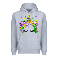 Heather Grey unicorn mardi gras olivia Premium Hoodie - OliviaCreatesArt