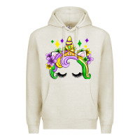 Oatmeal Heather unicorn mardi gras olivia Premium Hoodie - OliviaCreatesArt
