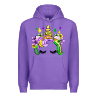 Purple unicorn mardi gras olivia Premium Hoodie - OliviaCreatesArt