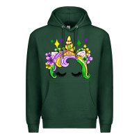 Sports Green unicorn mardi gras olivia Premium Hoodie - OliviaCreatesArt