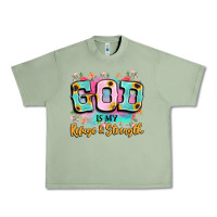 Oil Green god is my refuge and strength Urban Heavy Tee - LillyAllenDesigns