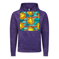 Cloud Purple softball sunflowers with serape seamless pattern Vintage Hoodie - BundleAndBundleShop