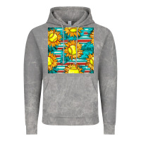 Cloud Rock softball sunflowers with serape seamless pattern Vintage Hoodie - BundleAndBundleShop