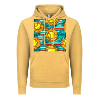 Vintage Mustard softball sunflowers with serape seamless pattern Vintage Hoodie - BundleAndBundleShop