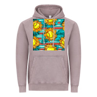 Vintage Zinc softball sunflowers with serape seamless pattern Vintage Hoodie - BundleAndBundleShop