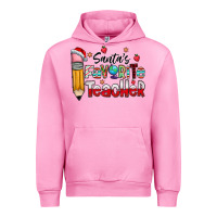 Fuchsia Pink Santa Favorite Teacher Urban Hoodie - CowhideDigitalArt