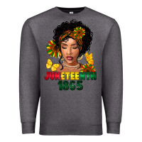 Charcoal Heather juneteenth 1865 black woman Premium Sweatshirt - FaDigitalArtStudio