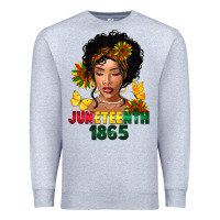 Heather Grey juneteenth 1865 black woman Premium Sweatshirt - FaDigitalArtStudio