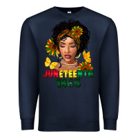 Navy juneteenth 1865 black woman Premium Sweatshirt - FaDigitalArtStudio