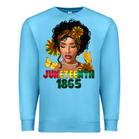 Ocean Blue juneteenth 1865 black woman Premium Sweatshirt - FaDigitalArtStudio