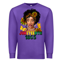Purple juneteenth 1865 black woman Premium Sweatshirt - FaDigitalArtStudio