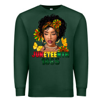 Sports Green juneteenth 1865 black woman Premium Sweatshirt - FaDigitalArtStudio
