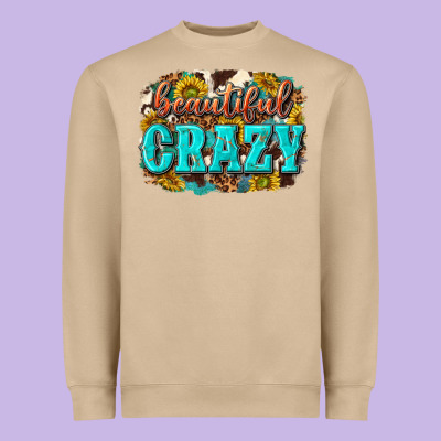 Western Beautiful Crazy Heavyweight Sweatshirt Designed By Texasbilliewilder