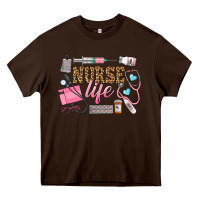 Chocolate Brown Western Nurse Life Heavy Core Tee - LillyAllenDesigns