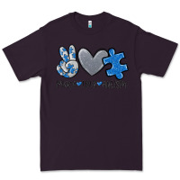 Plum peace love autism Premium Tee - MaliasSmallBusiness