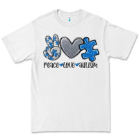 White peace love autism Premium Tee - MaliasSmallBusiness
