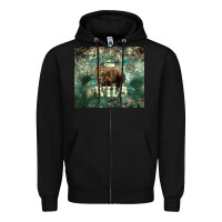 Black Stay wild Bear tumbler Zipper Hoodie - HowdyJamesFarm