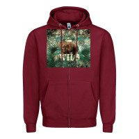 Burgundy Stay wild Bear tumbler Zipper Hoodie - HowdyJamesFarm