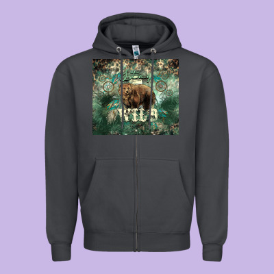 Stay Wild Bear Tumbler Zipper Hoodie Designed By Howdyjamesfarm