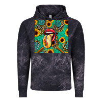 Cloud Black softball lips sunflowers and gemstones seamless pattern Vintage Hoodie - BundleAndBundleShop