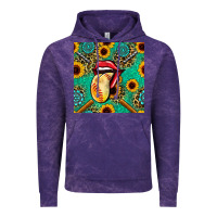 Cloud Purple softball lips sunflowers and gemstones seamless pattern Vintage Hoodie - BundleAndBundleShop