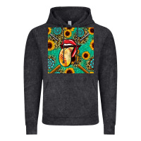 Vintage Black softball lips sunflowers and gemstones seamless pattern Vintage Hoodie - BundleAndBundleShop