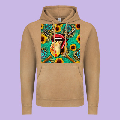 Softball Lips Sunflowers And Gemstones Seamless Pattern Vintage Hoodie Designed By Bundleandbundleshop