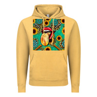 Vintage Mustard softball lips sunflowers and gemstones seamless pattern Vintage Hoodie - BundleAndBundleShop