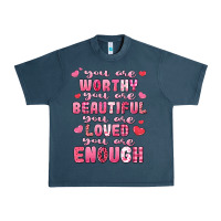 Midnight Navy you are worthy beautiful loved enough valentines Urban Heavy Tee - LillyAllenDesigns