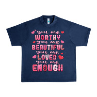 Navy you are worthy beautiful loved enough valentines Urban Heavy Tee - LillyAllenDesigns