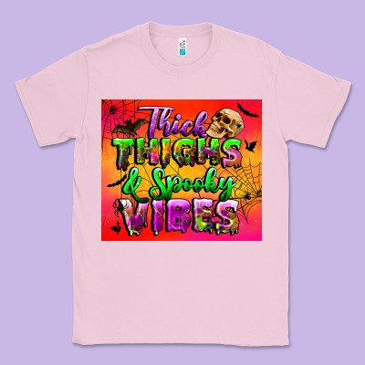Thick Thighs And Spooky Vibes Tumbler Classic Tee Designed By Bundleandbundleshop