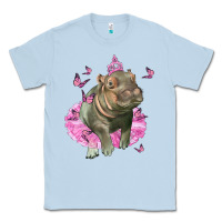 Dusty Blue Baby Hippo With Tutu Classic Tee - LillyAllenDesigns