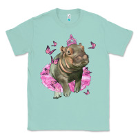 Seafoam Baby Hippo With Tutu Classic Tee - LillyAllenDesigns