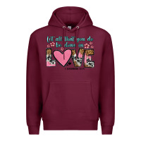 Burgundy let all that you do be done in love Premium Hoodie - OliviaCreatesArt