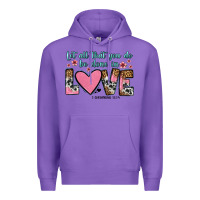 Purple let all that you do be done in love Premium Hoodie - OliviaCreatesArt