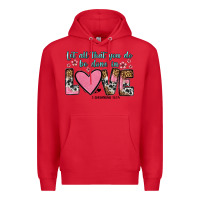 Red let all that you do be done in love Premium Hoodie - OliviaCreatesArt