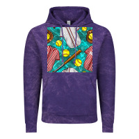 Cloud Purple softball uniform glove and bat with field seamless pattern Vintage Hoodie - BundleAndBundleShop