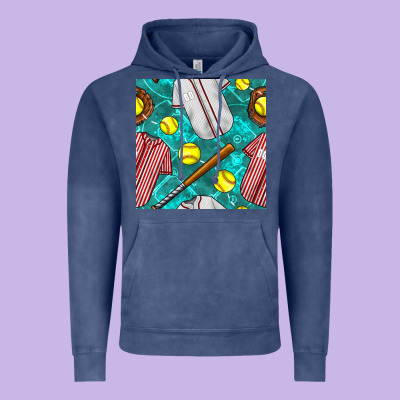 Softball Uniform Glove And Bat With Field Seamless Pattern Vintage Hoodie Designed By Bundleandbundleshop