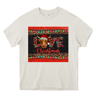 Love Christmas Highland Cow And Turquoise Gemstone Heavy Core Tee | Teevron