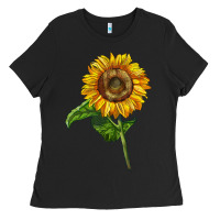 Black mammoth sunflower Ladies Tee - LillyAllenDesigns