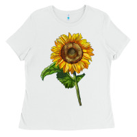 White mammoth sunflower Ladies Tee - LillyAllenDesigns