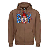 Chestnut All American boy with gnome Zipper Hoodie - HowdyJamesFarm