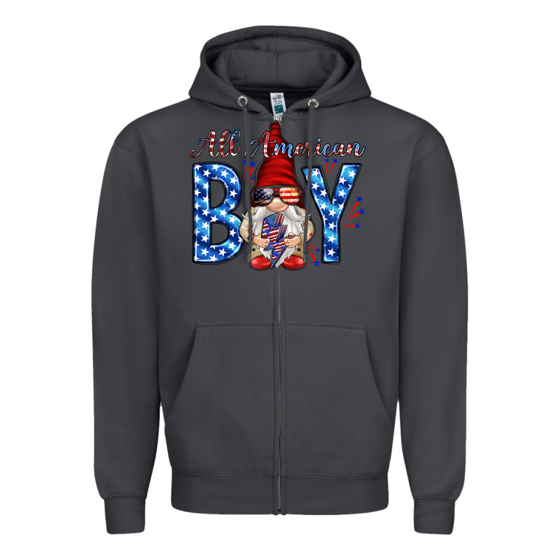 All American Boy With Gnome Zipper Hoodie by HowdyJamesFarm | Teevron