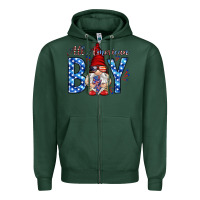 Sports Green All American boy with gnome Zipper Hoodie - HowdyJamesFarm